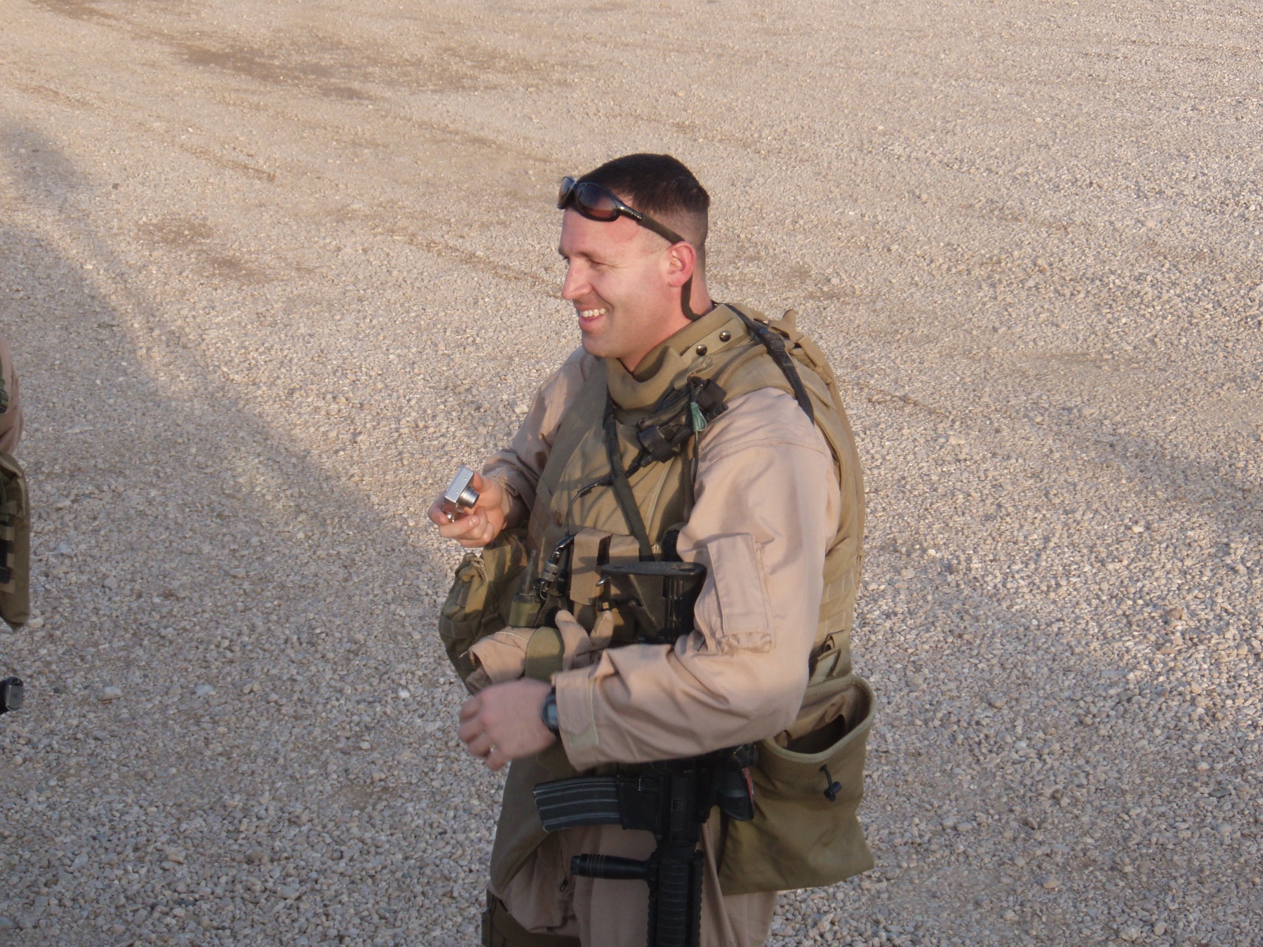 Matthew Crockett in Marine Corps gear during his deployment to Iraq
